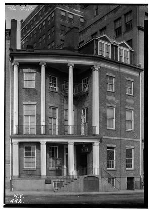 Historic American Buildings Survey, Arnold Moses, Photographer March 8, 1936, SOUTH ELEVATION. - James Watson House, 7 State Street, New York, New York County, NY HABS NY,31-NEYO,32-2