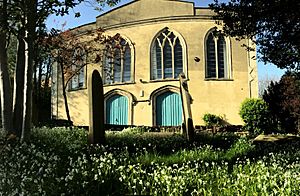 Hope Chapel with spring flowers