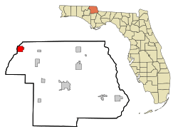 Location in Jackson County, Holmes County and the state of Florida