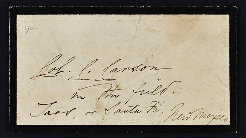 Jessie Benton Freemont letter to Christopher Carson, 1861 (NBY 16141)