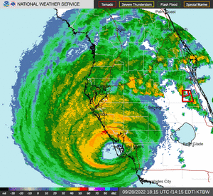 KTBW loop of Ian's First Southwest Florida Landfall 9-28-2022