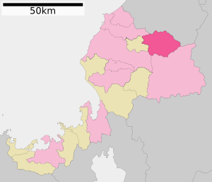 Location of Katsuyama in Fukui Prefecture