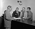 La Palma city fathers file incorporation papers with County Clerk B.J. Smith, 1955 (2851366114)