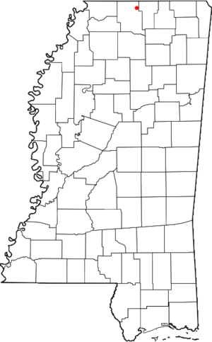 Location of Hudsonville in the state of Mississippi