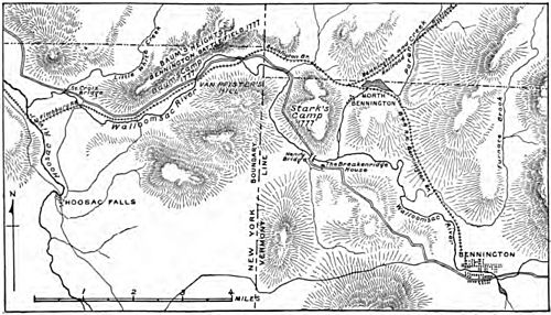 Map of Bennington battlefield