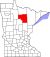 State map highlighting Itasca County