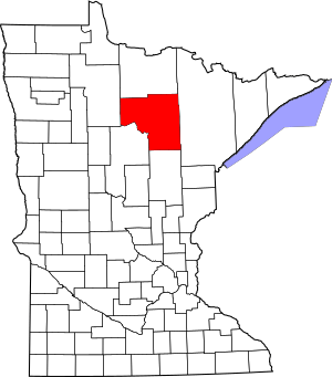 Map of Minnesota highlighting Itasca County