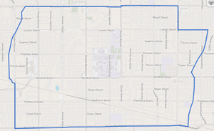 Map of Northridge neighborhood, Los Angeles, California