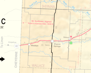 KDOT map of Wallace County (legend)