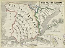 Mapa político de España, 1850