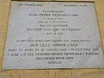 Memorial plaque dedicated to the sculptor Hans Peder Pedersen-Dan