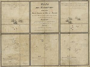 Plan des manœuvres du vaisseau le Prothée en 1780 pour sauver son convoi.jpg