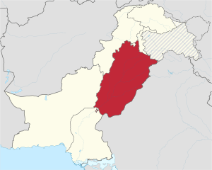 A map showing us where the location of the Punjab is in Pakistan