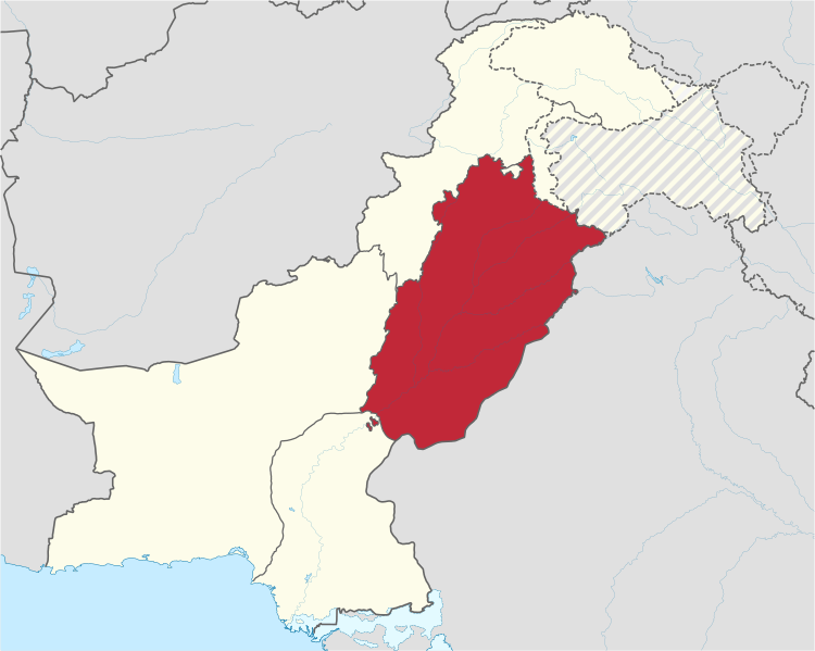 Image: Punjab in Pakistan (claims hatched)