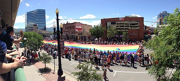 Rainbow flag at Utah Pride