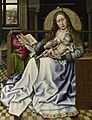 Robert Campin - The Virgin and Child before a Firescreen (National Gallery London)