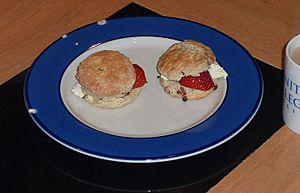 Scone with strawberries