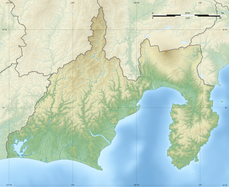 Shizuoka géolocalisation relief