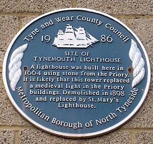 Site of Tynemouth Lighthouse plaque,Tynemouth Coastguard Station