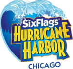 The Six Flags Hurricane Harbor Chicago logo since 2021