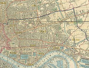 Stepney Area, part of Cross's New Plan Of London, 1853