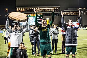 Timbers players after playoff game vs Dallas 2015