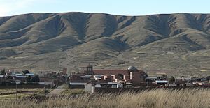 The village of Tiwanaku as seen from the south