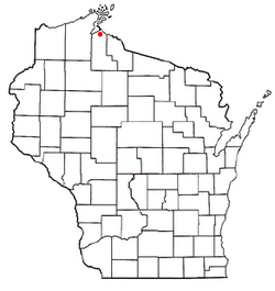 Location of Odanah, Wisconsin