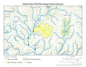 Watershed of Wolf Run (Sugar Creek tributary)
