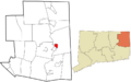 Windham County Connecticut incorporated and unincorporated areas Danielson highlighted