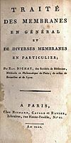 Xavier Bichat - Traité des membranes - Title page