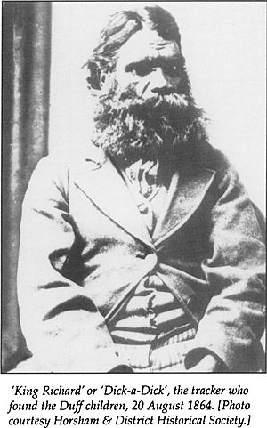 ‘King Richard’ or ‘Dick-a-Dick’, the tracker who found the Duff children, 20 August 1864