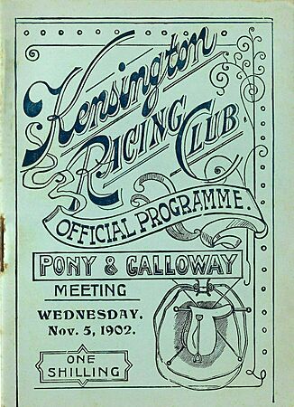 1902 Kensington Race Club Racebook P1