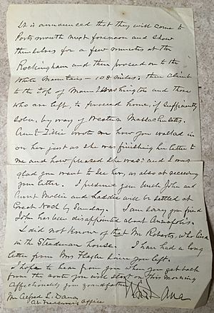 1905 Letter from Maj Gen NJT Dana (b.1822 d.1905) to his grandson AL Dana, pg 2