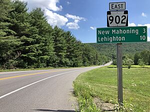 2022-08-08 15 14 28 View east along Pennsylvania State Route 902 (Laurel Drive) at White Bear Drive in Summit Hill, Carbon County, Pennsylvania