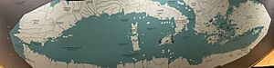 A modern reconstruction of Claudius Ptolemy's map of Europe and North Africa by Kotsanas Museum of Ancient Greek Technology