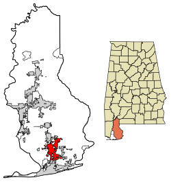 Location of Foley in Baldwin County, Alabama.