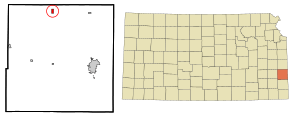 Location within Bourbon County and Kansas