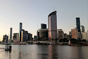 Brisbane CBD from Southbank in July 2024
