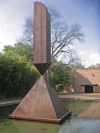 Broken Obelisk in front of the Rothko Chapel -- Houston, Texas