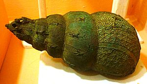 Bronze ceremonial vessel in form of a snail shell, 9th century, Igbo-Ukwu, Nigeria