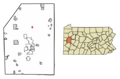 Butler County Pennsylvania Incorporated and Unincorporated areas West Sunbury Highlighted