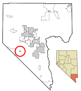 Location of Goodsprings in Clark County, Nevada