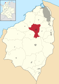 Location of the city of Baranoa in the Department of Atlántico.