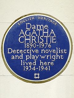 DAME AGATHA CHRISTIE 1890-1976 Detective novelist and playwright lived here 1934-1941