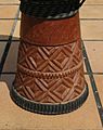 Djembe with timing belt decoration