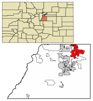 Location of Parker in Douglas County, Colorado.