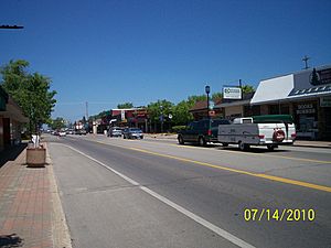 Downtown Oscoda, looking northbound on US-23