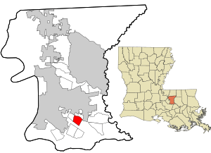 Location in East Baton Rouge Parish and the state of Louisiana.