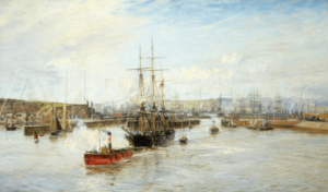 Entrance to Barry Dock, South Wales, 1897, William Lionel Wyllie